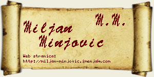 Miljan Minjović vizit kartica